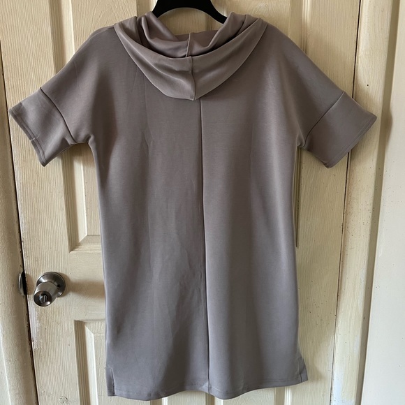 Cable & Gauge Gray YUM•MY Sand Washed Super Soft Modal Sport Hoodie Dress Size L - Picture 4 of 15